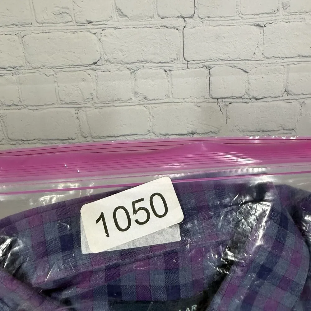 Peter Millar Winter Soft Twill Collection Shirt Mens XL Purple Blue Plaid Preppy
